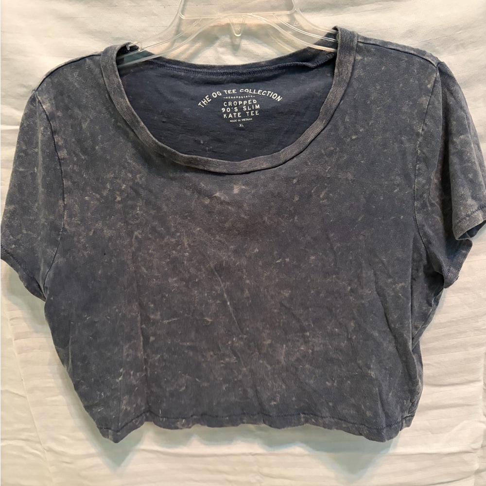 Aeropostale Blue OG Cropped Tee